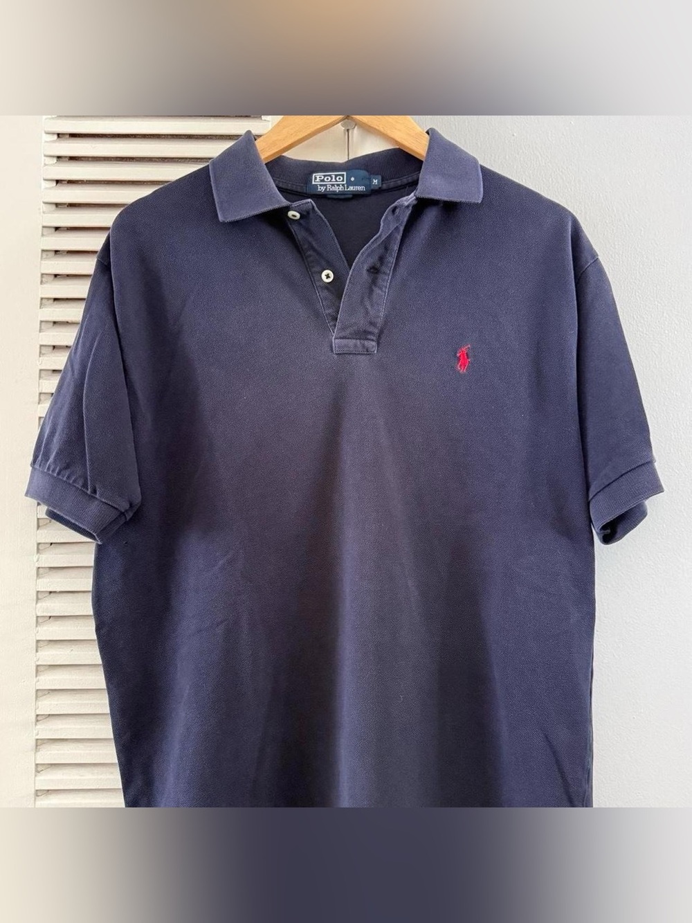 Vintage Polo Ralph Lauren Button Up Shirt Navy Size Medium
